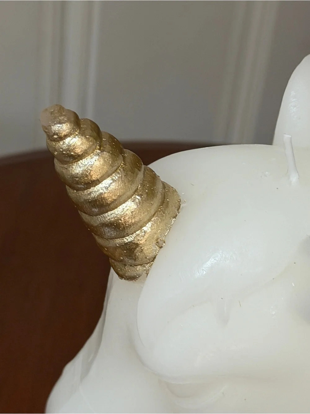 White and Gold Unicorn Candle - New in Box Decorative Home Accent